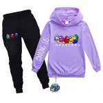 Among Gamer US Hoodie and Sweatpants Swimsuit Boys Girls Put of dwelling 2 Fragment Tracksuit Among-US Pullover Sweatshirt（Red，160）