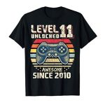 Level 11 Unlocked Satisfactory 2010 Video Recreation 11th Birthday Reward T-Shirt