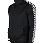SCREENSHOTBRAND-F11854 Mens Metropolis Hip Hop Top rate Track Jacket – Slim Fit Checker Taped Block Fashion High-Dark-Slight