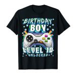 Level 10 Unlocked Video Sport tenth Birthday Gamer Boys T-Shirt