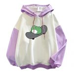 Frog On Skateboard Hoodie Comely Long Sleeve Hoodie Pullover Tops Relaxed Loose Shirt Tunic for Women