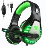 Pacrate Gaming Headset with Microphone for Notebook computer Xbox One Headset PS4 Headset Mac Gaming Headphones with Microphone Noise Keeping apart PC Headset with LED…