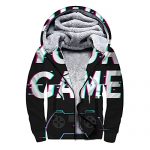 YPTBST Video Sport Weapon Gamer (3) Males’s Hoodies Elephantine Zip Fleece Heat Sweatshirts,S