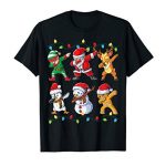 Dabbing Santa Elf Associates Christmas Boys Males Funny Yule Dab T-Shirt