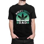 Weed World’s Dopest Dad T-Shirt Humorous Leaf Persona Tee for Males Females M Murky