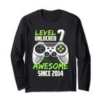 Awesome 2014 Stage 7 Unlocked Video Game 7th Birthday Gift Lengthy Sleeve T-Shirt