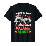 Here’s My Christmas Pajama Santa Hat Gamer Video Game Video games T-Shirt