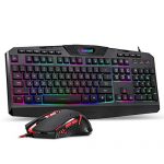 Redragon S101 Wired Gaming Keyboard and Mouse Combo RGB Backlit Gaming Keyboard with Multimedia Keys Wrist Rest and Crimson Backlit Gaming Mouse 3200 DPI for…