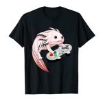 Axolotl Fish Playing Video Sport Axolotl Lizard Gamers Boys T-Shirt