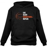 Eat Sleep Basketball Repeat Hooded for Basketball Fans Hoodie Medium Sunless