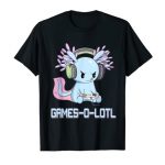 Gamesolotl Axolotl Video Gamer Kawaii Pastel Goth Anime T-Shirt