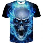 Clearance Affords T-Shirt,2021 Summer time Style Boys Males 3D Graphic Cranium Animals Printed Immediate Tee Tops by Blue