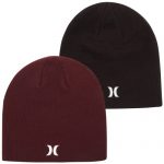 Hurley Men’s Iciness Hat – Icon Basic Beanie (2 Pack), Dimension One Dimension, Dim/Burgundy
