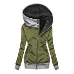 Aniywn Womens Zipper Slim Match Hoodie Jacket Turtleneck Iciness Heat Colorblock Long Sleeve Solid Outwear Jacket with Pocket