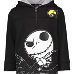 Disney Nightmare Earlier than Christmas Gigantic Boys Half of-Zip Hoodie 10/12 Dim