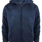 Sherpa Lined Frigid Youth Zip Up Hoodies for Teen Boys Winter Coat 8 10 12 14 16 Fleece Athletic Youth Hooded Sweatshirt(Navy, 10)
