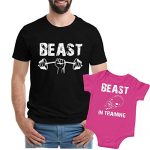 Texas Tees Present for Fresh Dad, Beast in Practising Shirt Region,Beast & Beast in Practising – Dim & Red,Mens (Large) & 3-6 Month