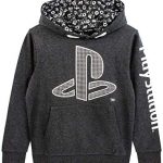 PlayStation Logo Hoodie Boy’s Gamer Hooded Prolonged Sleeve Younger folks Charcoal Sweatshirt 13-14 Years