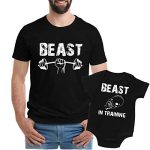 Texas Tees Beast in Training Matching Shirts for Father and Son,Beast & Beast in Training – Shadowy,Mens (Runt) & 0-3 Month