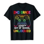 Gratified a centesimal Day of College of 2nd 2nd Grade Unlocked Gamer T-Shirt