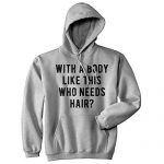 With A Physique Love This Who Wants Hair Sarcastic Bald Joke Hoodie Humorous Dad High (Heather Grey) – XL