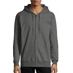Hanes Males’s Paunchy Zip Closing Heavyweight Hoodie, Charcoal Heather, Small