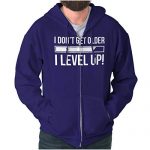 I Dont Gain Older I Level Up Gamer Zip Up Hoodie Mens Womens Red