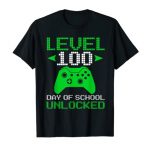 Level 100 Days Of College Unlocked Gamer Video Games Boys K T-Shirt