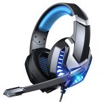 Gaming Headset, Wasart Over Ear Gaming Headphones with Mic and LED Gentle, Noise Cancelling USB Headset with Lightweight Ecstatic Memory Foam, Works on PC, PS4,…