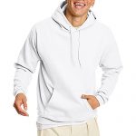 Hanes Men’s Pullover EcoSmart Hooded Sweatshirt, white, Huge