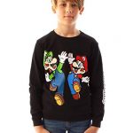 SUPER MARIO Sweatshirt Luigi Personality Gamers Dim Lengthy Sleeve Children Boys Jumper 11-12 Years