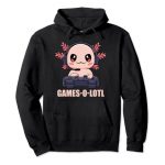 Humorous Gamesolotl Axolotl Video Gamer Kawaii Anime Pullover Hoodie