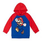 SUPER MARIO Toddler Boys Fleece Long Sleeve Hoodie Crimson/Blue 5T