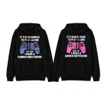 Couple Gifted, Gaming Couple Hoodies Fortunately I Agree with A Gamer Boyfriend Girlfriend Matching Sets Murky, Minute, COUPLEHOODIE HIE030521 02 S