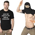 Mens Predict Me About My Ninja Disguise Flip T Shirt Silly Costume Graphic Humor Tee (Shaded) – S