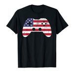 4th Of July T Shirt Video Sport Gamer Young folks Boys Men USA T-Shirt