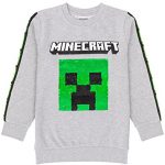 Minecraft Teenagers Sweatshirt Sequin Creeper TNT Grey Gamer Jumper Hoodie 11-12 Years