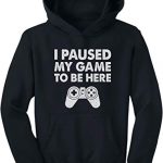 I Paused My Game to Be Right here Humorous Present for Gamer Early life Hoodie Small Dark
