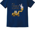 Boys Easter Shirt Bunny Outfits for Toddler Ladies Digging Tractor Teens Shirts 6 Years Navy