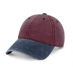 CHOK.LIDS Top class Vintage Washed Cotton Baseball Hat Adjustable Unisex Summer Stylish Denim Unpleasant Twill Baseball Caps (Burgundy/Navy, 1)