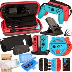 EOVOLA Equipment Equipment for Nintendo Switch / Switch OLED Model Video games Bundle Wheel Grip Caps Carrying Case Display conceal conceal Protector Controller