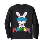 Easter Bunny Gamer Rabbit Easter Day Gaming Boys Women Formative years Long Sleeve T-Shirt
