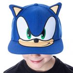 Bioworld Sonic The Hedgehog Hat Embroidered 3D Character Face and Ears Snapback Cap