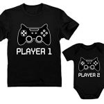 Participant One Participant Two Dad and Son Matching Shirts Child Bodysuit & Men’s T-Shirt Dad Dim Immense / Child Dim Novel child (0-3M)