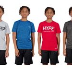 Hind 4-Pack Boys Childhood Hasty-Dry Breathable Efficiency Active Athletic T Shirts (Gray-Blue-Crimson-Charcoal, 14-16)