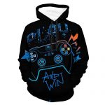 DOUBLE WINGS Video Game Weapon Gamer Play Gaming Hoodie Boys Girls Hoodie Informal Plot Cool weather Hooded Sweatshirt Informal Pullover Sweatshirt with Pocket, M