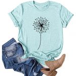 OutTop01 OutTop Graphic Tees for Girls Amusing Quotes Print Casual Crewneck Quick Sleeve T Shirts Stable Free Tunic Tops Shirt (#02-Blue, S)