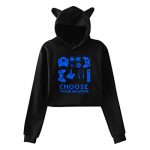 Take Your Weapon Gamer Ladies Lady Pullover Hoodie Cat Ear Crop Prime Hooded Sweatshirt Murky