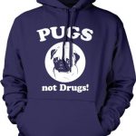 Pugs Not Treatment Sweater Pug Face Amusing Shirts Canines Humor Novelty Hoodie (Navy) – M