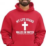 Traipse All Out XXXX-Tremendous Purple Grownup My Life Guard Walks On Water Christian Easter Spiritual Facebook Hooded Sweatshirt Hoodie